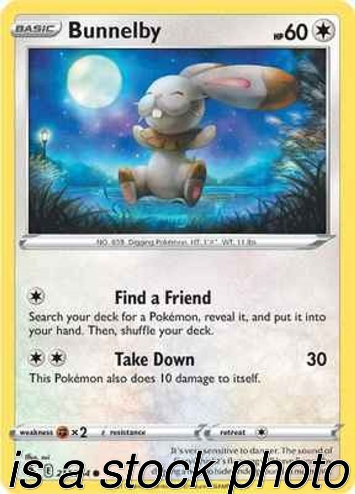 Bunnelby 214/264 SWSH08: Fusion Strike Reverse Holofoil Pokemon (LP-NM)
