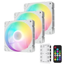 3-Pack ARGB-120 White 120mm Computer PC Case Fans