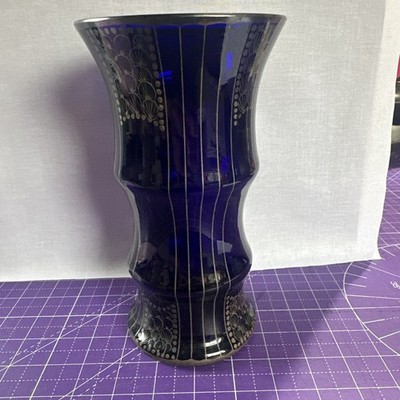 HAIDA NOVY BOR JUGENDSTIL BLAUE GLASVASE TSCHECHISCH BÖHMISCH