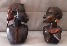 “Sculture Africane Legno Coppia Uomo Donna Arte Etnica Tribale Vintage”