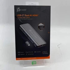 New J5 Create USB-C Dual 4K HDMI Mini Docking Station JCD398
