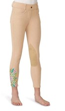 Child's Ovation Endura Knee Patch Tight Neutral Beige Breech Breeches XL 14 EUC