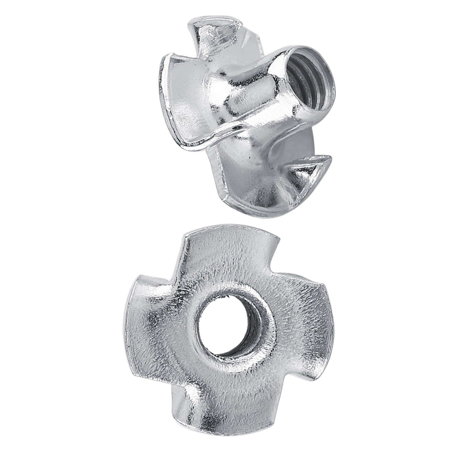 Galvanized Carbon Steel T Nut Four Pronged Tee Nuts For Woodworking M6x50pcs❀