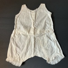 Antique Union Suit Undergarment One Piece Pantaloon Button Back Lace Child Girls