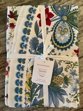 NEW WILLIAM SONOMA 90" ROUND TABLECLOTH BERRY MEADOW