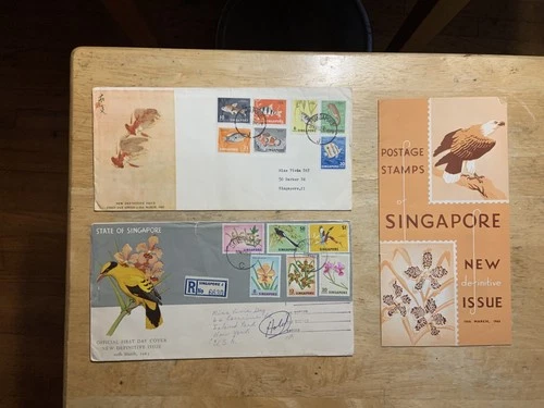 Singapore lot of 2 FDC 1st day Covers from the 1950s to the 1960s Definitives