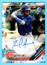 Miguel Amaya 2019 Bowman Chrome 1st Year Atomic Refractor Autograph 48/100 Cubs