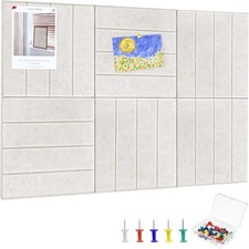 Felt Bulletin Board Tiles 36" x 24" 6-Pack Cork Board Office Pin Board W/ 30
