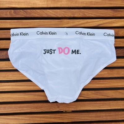 H.E.Arts JUST DO ME erotic art custom print Mens white cotton brief underwear