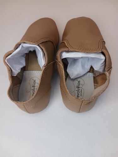 Revolution Dance Wear Shoes Jazz Youth Tan Leather 656 Recital Slip On 3 M 1172 - Picture 8 of 11