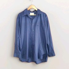 Van Heusen Mens Full Cut Long Sleeve Blue Shirt Size Neck 44 Sl 89 EUC