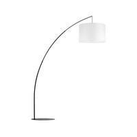 Stehleuchte Bogenlampe Schwarz Weiß Groß 245Cm Hoch Stoff Metall E27 Wohnzimmer