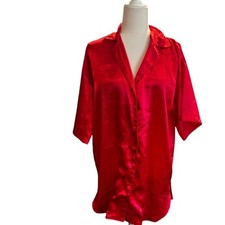 90s Vintage VICTORIA'S SECRET Gold Label Red Satin Nightgown Size Small