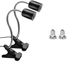 Reptile Heat Lamp with Flexible Gooseneck Stands, 2 Lamps, 360 Rotatable Clips,