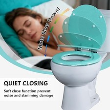 Glitter Toilet Seat Molded Wood round Toilet Seat with Quietly Close and Quick R