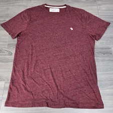 Abercrombie and Fitch Soft A And F Tee Mens M Red Heathered Shirt Sleeve Logo