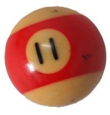 Vtg  11 Red Striped Single Individual Pool Ball Billiard 2 1/4  Replacement