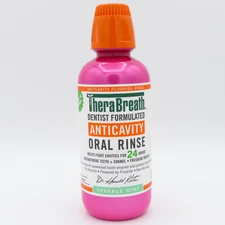 TheraBreath Anticavity Oral Rinse Lasts 24 Hrs Sparkle Mint 16 oz Exp 11/26