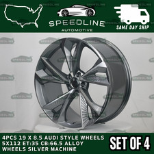 4pcs 19 X 8.5 Audi Style Wheels 5x112 Et35 Cb66.5 Alloy Wheels Silver Machine