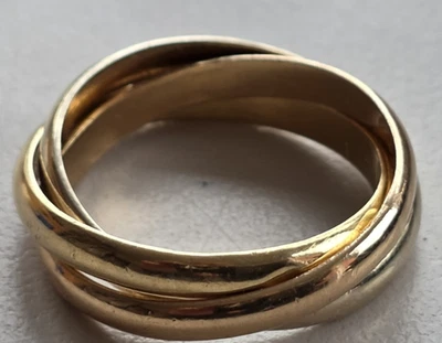 Luxxuss TriColor Trinity Ring 18 ct / 750 Gold Größe 56 gebraucht Gelb-Rotgold - Bild 1 von 4