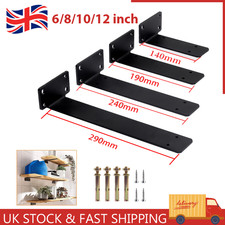 2x Floating Shelf Brackets 6/8/10/12'' Heavy Duty Metal Support Wall Hanging UK