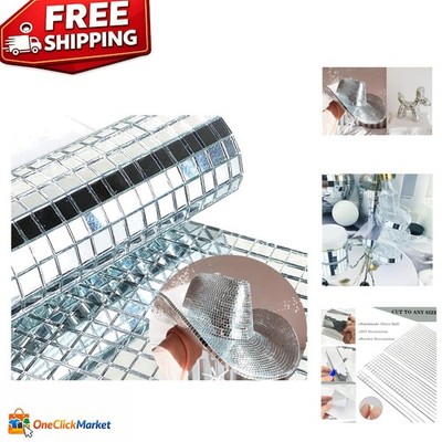 2400 pcs Real Glass Silver Mosaic Tiles for DIY Crafts - Peel and Stick Elegance