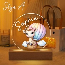 Cute Giraffe Night Light   Custom Name LED Gift for Kids or Baby Nursery