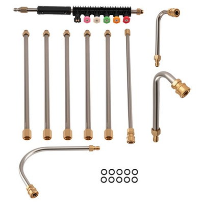 #ad 120in Pressure Washer Extension Rod Brass 4000PSI 30° 90° U Shape 6 Nozzle Tips $28.80
