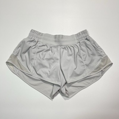 Lululemon Light Gray Speed Up Shorts Women s 4 2.5  Inseam Running Gym Lined