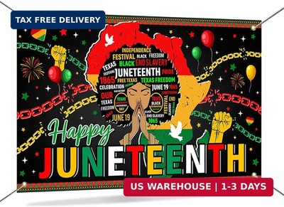 Mocsicka Juneteenth Backdrop Banner Happy Juneteenth Decorations Banner African