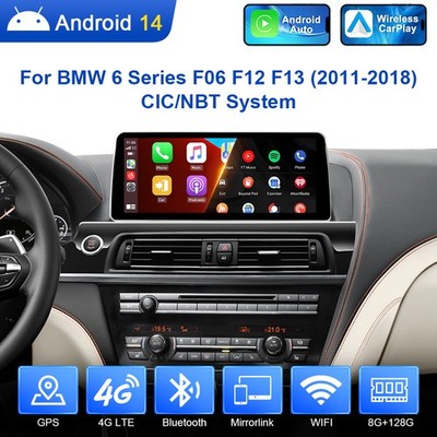 12,3'' 8-Kern 128GB Android 14 Autoradio GPS Für BMW 6er F06 F12 F13 2011-2018