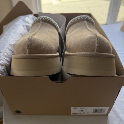 UGG Tazz Women's Beige Suede Shearling Slip-On Slippers US Size 9