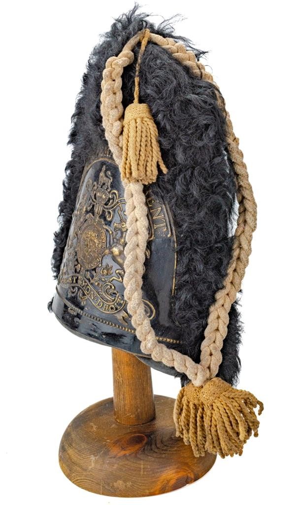 RARE 19th C. DUKE of LANCASTER REGT. WAR of 1812 GRENADIER BEARSKIN MITRE HAT