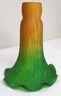 Emerald Green And Amber Tulip Lily Lamp Shade Glass Swirl Glass