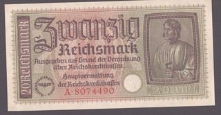 ZWK 5a) — alt: Ro. 554a) Reichskreditkassenschein; 20 Reichsmark; „A"
