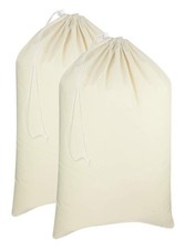 Extra Large 100 Cotton Canvas Laundry Bags 2 Pack 28"x36" Heavy Duty Multi Use