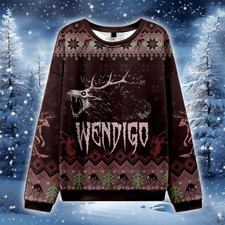 Wendigo Ugly Christmas Sweater Creepy Mythical Monster Xmas Jumper Horror Holida