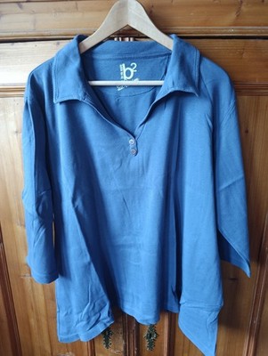 Poloshirt Damen Blau 50 Via Appia Denim B2 Kragen Baumwolle