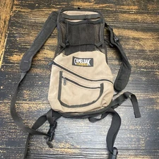 Retro CAMELBAK M.U.L.E. Hydration Pack Hydrate or Die Backpack Coyote Tan/Black