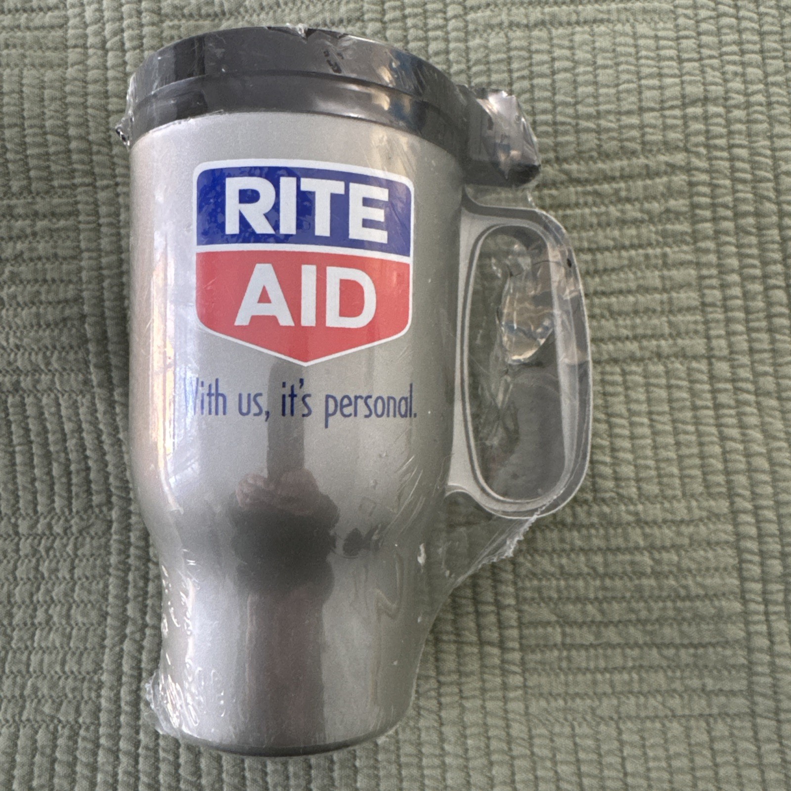 Vintage Rite Aid Pharmacy Travel Mug Drugstore Advertising Collectible NEW NOS