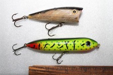 Lot of 2 Topwaters;  Vintage Pop-R & a New Spook-Type Bait. COMBINED  SHIPPING