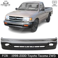 Bumper Chrome Trim Steel & Valance Textured Kit For 1998-2000 Toyota Tacoma 2WD
