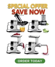 Juicer AMZCHEF 5-in-1 Slow Masticating Cold Press Extractor with Slicer, Grinder