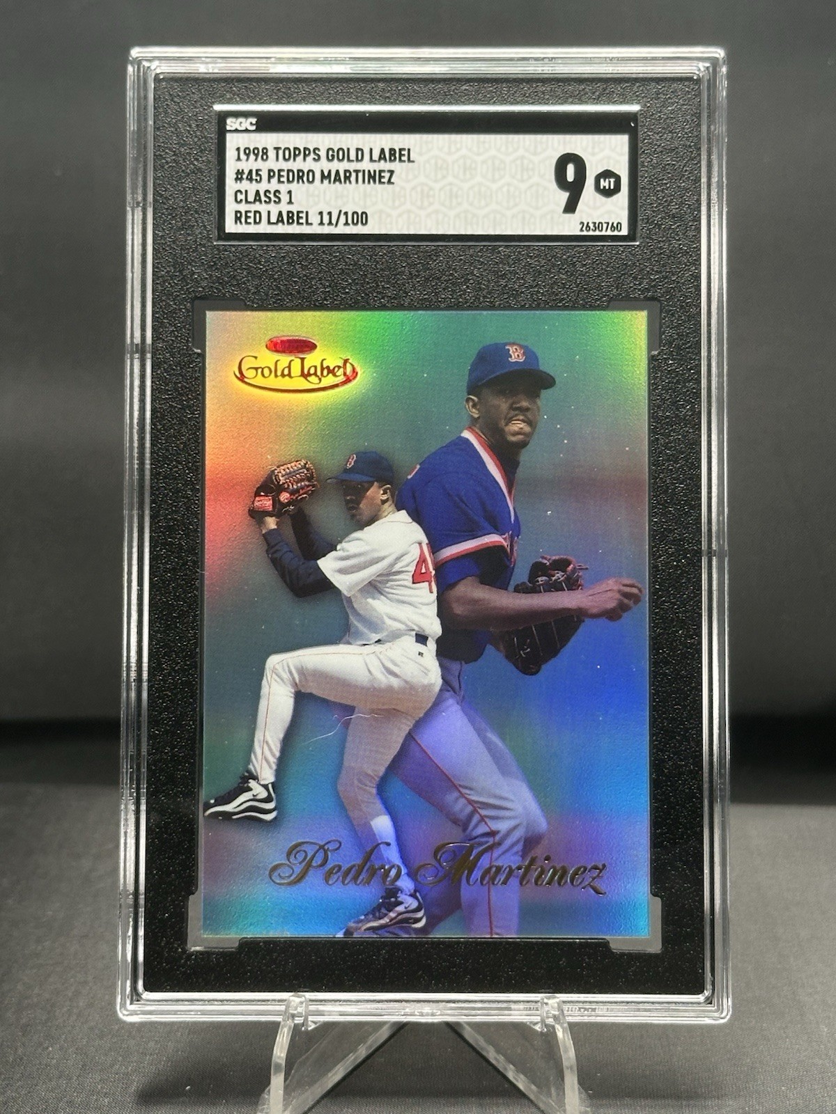 1998 Topps Gold Label #45 Pedro Martinez Class 1 Red Label /100 SGC 9