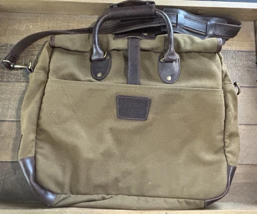 The Normal Brand Utility Tan Leather/Canvas Laptop Bag