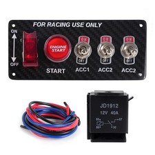 Racing Car Ignition Switch Panel DC 12V 5 in 1 Car Engine Start Push Button C...