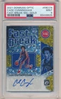 CADE CUNNINGHAM 2021/22 DONRUSS OPTIC RC FAST BREAK GOLD AUTO PRIZM #05/10 PSA 9