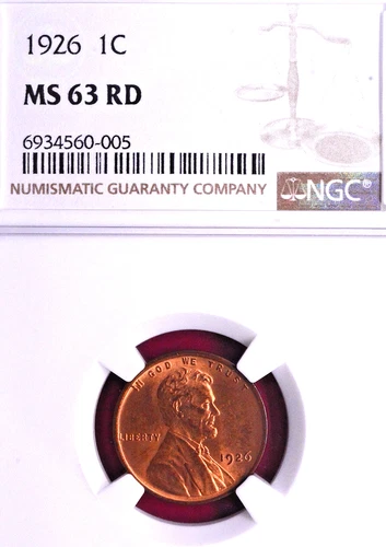 NGC MS-63 RD! 1926 LINCOLN WHEAT CENT