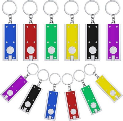 12 Pcs Mini LED Keychains Light Torch Flashlight Key Ring Portable Key Chain Fla