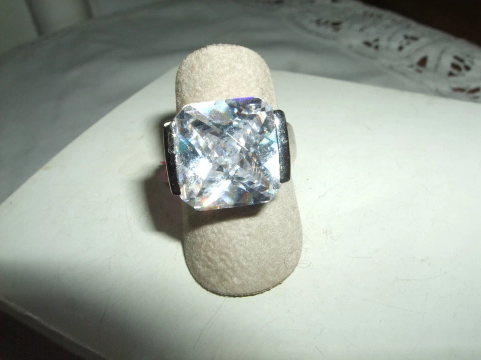 ANELLO GIOIELLO RING ZIRCONE CUBICO DIAMANTE SOLITARIO ARGENTO 925 STERLING 16 - Immagine 3 di 4